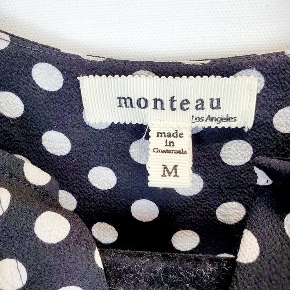 Monteu Navy Polka Dot Dress with pockets - Picture 3 of 6
